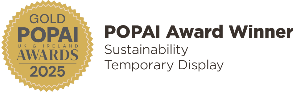 Gold Popai Awards 2025 Sustainability Temporary Display-1
